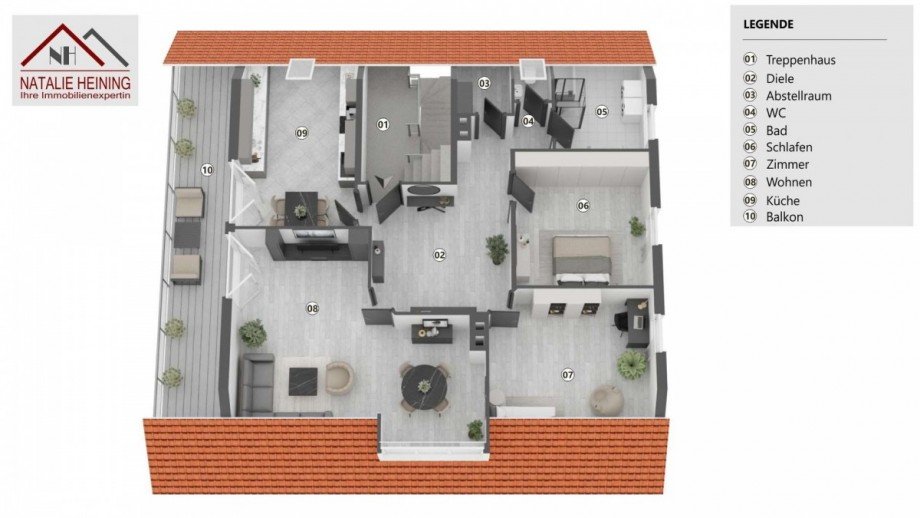 Dachgeschoss Zweifamilienhaus Flo�