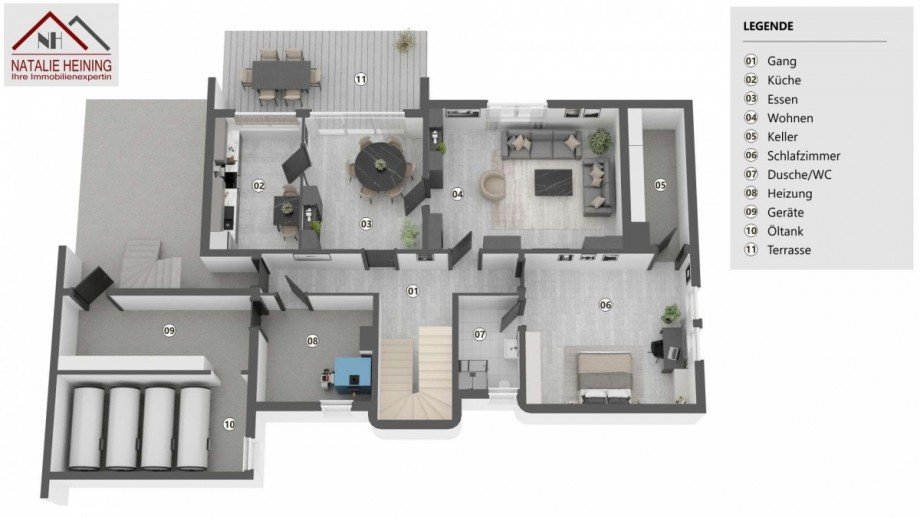 3D-Beispielzeichnung UG Einfamilienhaus Parkstein