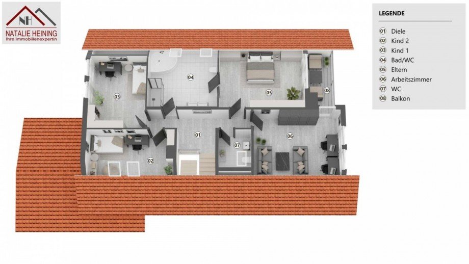 3D-Beispielzeichnung DG Einfamilienhaus Parkstein
