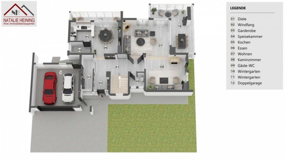 3D-Beispielzeichnung EG Einfamilienhaus Parkstein