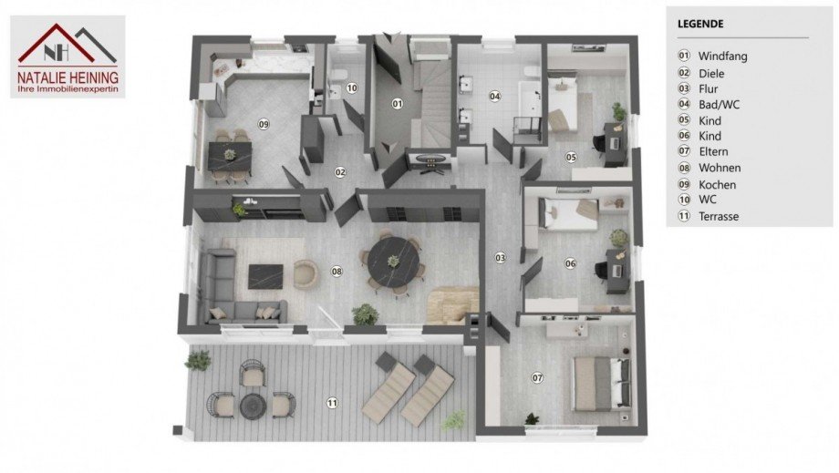 Erdgeschoss Zweifamilienhaus Flo�